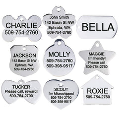 Personalized Stainless Steel Pet ID Tag - Double Sided Engraving