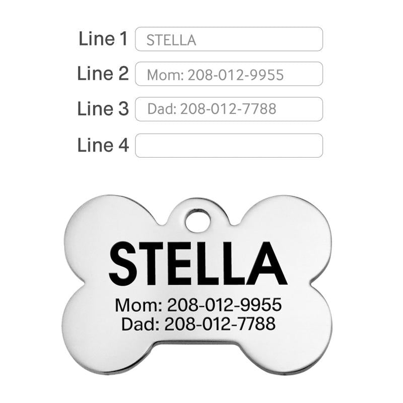 Personalized Stainless Steel Pet ID Tag - Double Sided Engraving