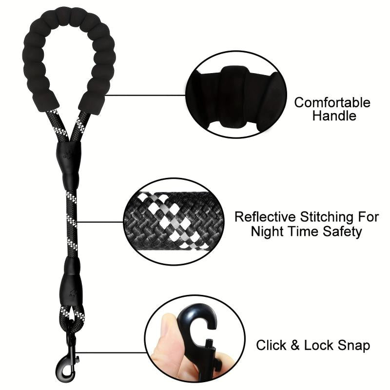 JOYTALE Reflective Padded Short Leash for Medium and Large Dogs