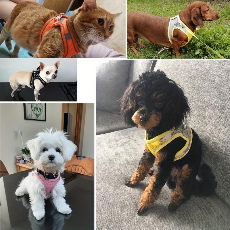Reflective Nylon Pet Dog Harness No Pull Adjustable Outdoor Walking Collar