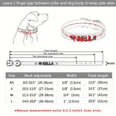 Personalized PU Leather Dog Collar with Rhinestone Heart, Star, ID Collars