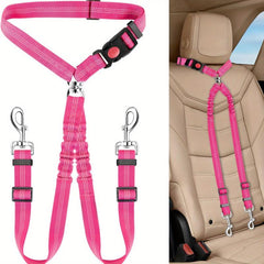 Dual Dog Seat Belt Headrest Restraint for Safe Travel