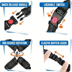 Dual Dog Seat Belt Headrest Restraint for Safe Travel