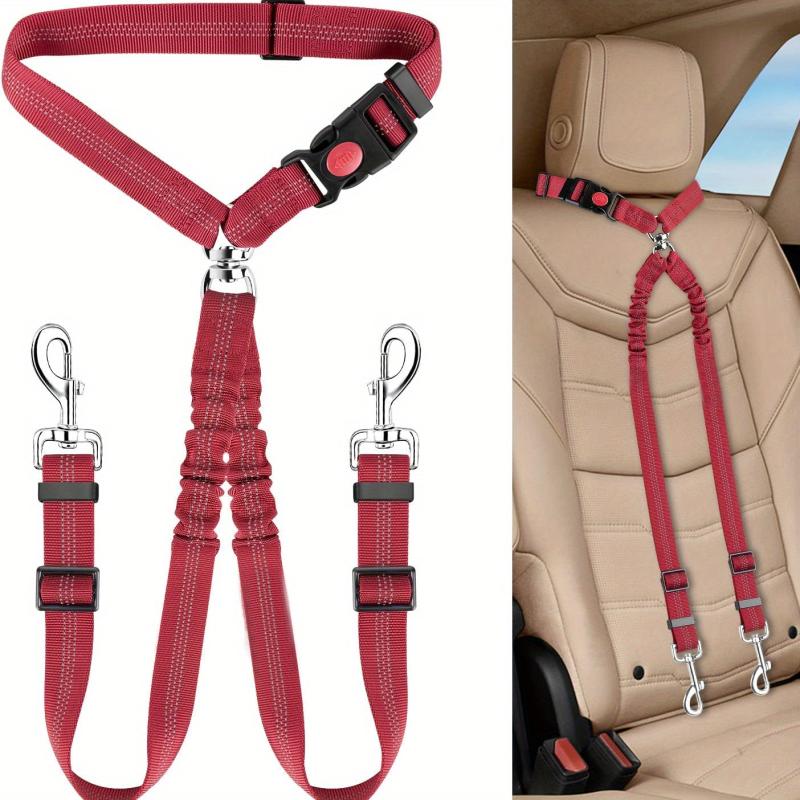 Dual Dog Seat Belt Headrest Restraint for Safe Travel