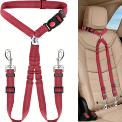 Dual Dog Seat Belt Headrest Restraint for Safe Travel
