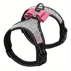 Reflective Rhinestone Dog Harness for Small and Medium Dogs