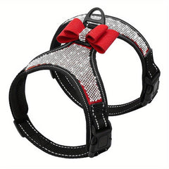 Reflective Rhinestone Dog Harness for Small and Medium Dogs