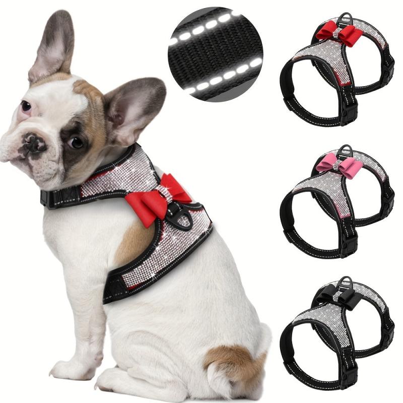 Reflective Rhinestone Dog Harness for Small and Medium Dogs