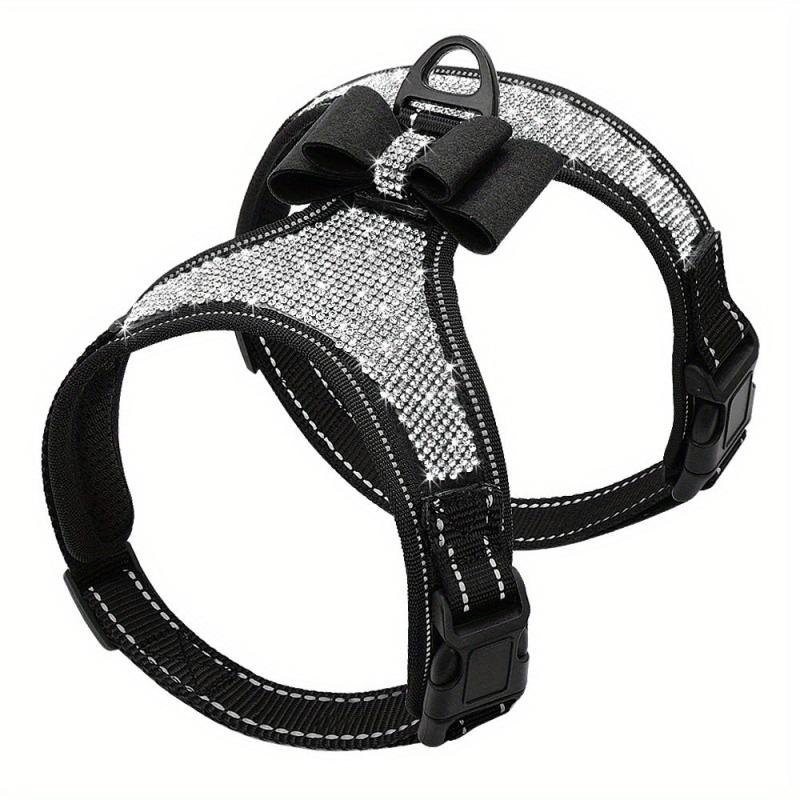 Reflective Rhinestone Dog Harness for Small and Medium Dogs