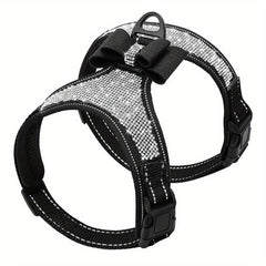 Reflective Rhinestone Dog Harness for Small and Medium Dogs