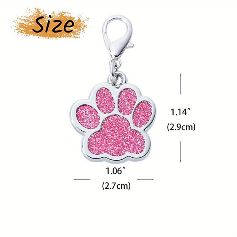 Custom Glitter Footprint Dog ID Tag