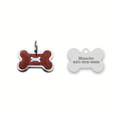 Custom Bone Shaped Dog Collar Pendants Engraved Pet Tag