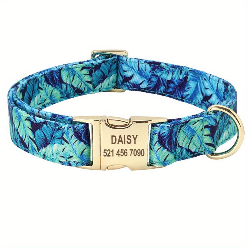 Custom Flower Printed Collar for Medium & Large Dogs