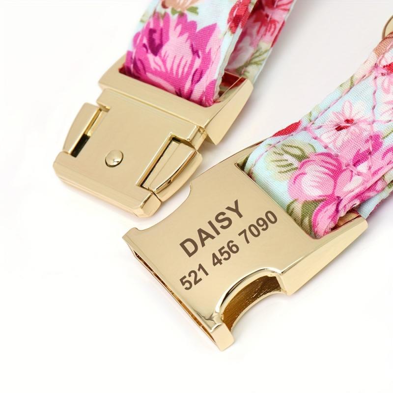 Custom Flower Printed Collar for Medium & Large Dogs