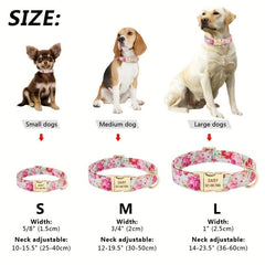 Custom Flower Printed Collar for Medium & Large Dogs