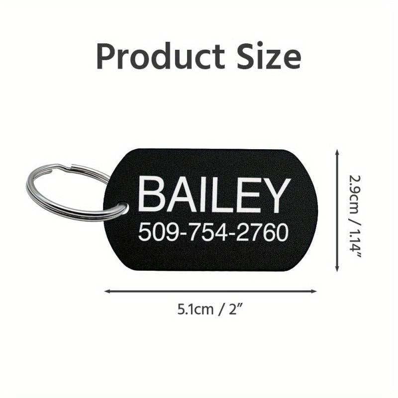 Personalized Dog Tag - Custom Engraved with Pet's Name & Info