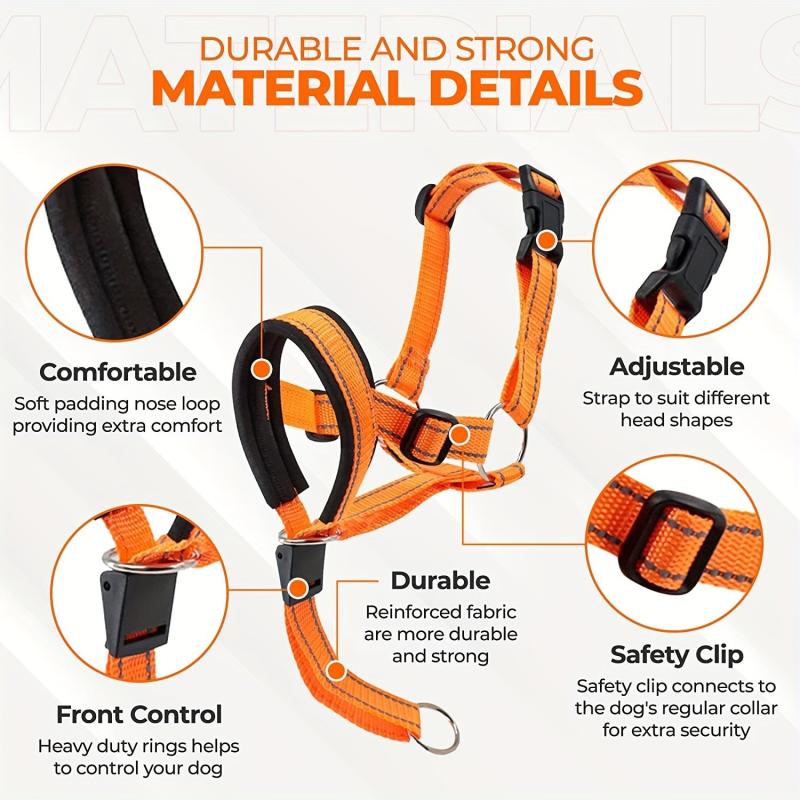 Dog Head Halter and No Pull Collar for Medium and Large Dogs