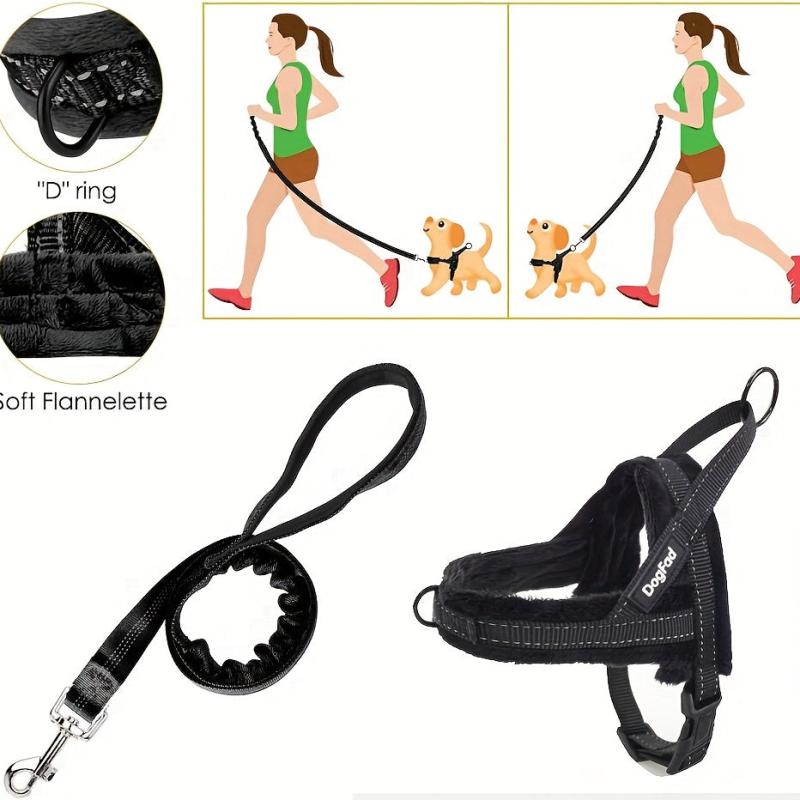Reflective Padded Dog Vest Harness Set