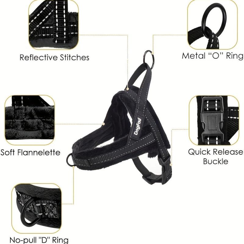 Reflective Padded Dog Vest Harness Set
