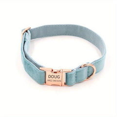 Velvet Dog Collar Rose Golden Metal Buckle Quick Release