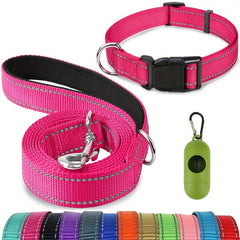 Reflective Dog Leash & Collar Set for Safety & Visibility