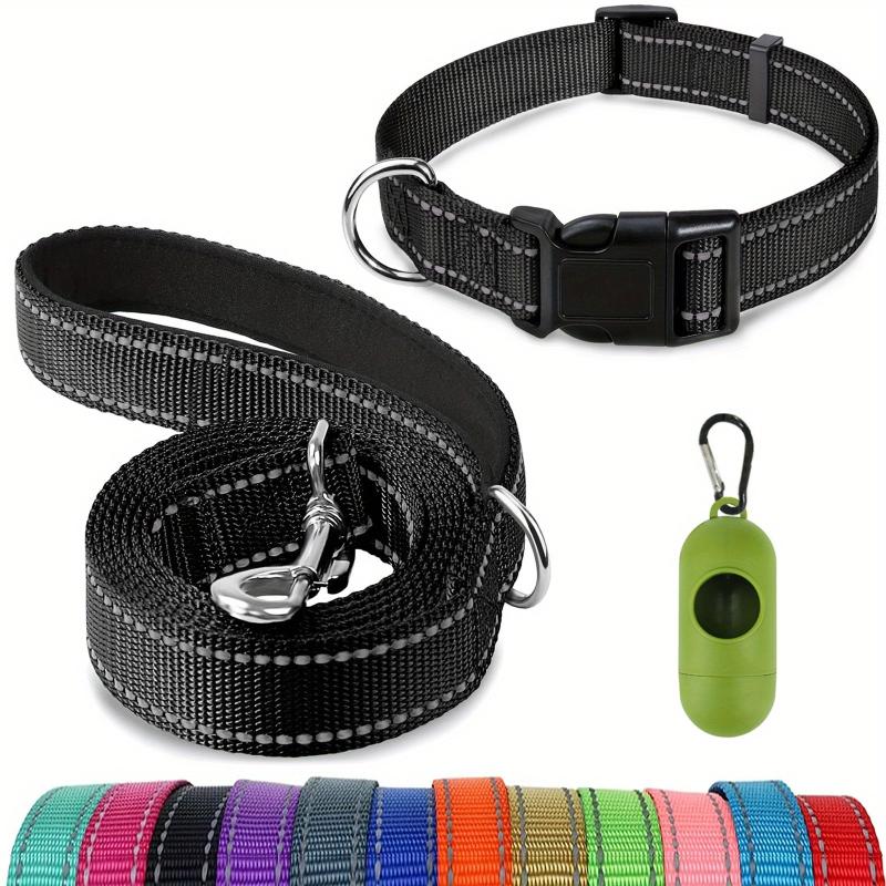 Reflective Dog Leash & Collar Set for Safety & Visibility