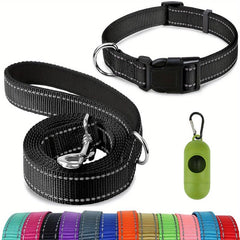Reflective Dog Leash & Collar Set for Safety & Visibility