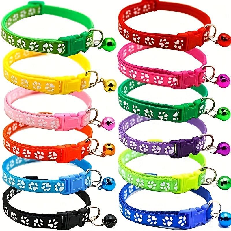 12Pcs Soft Puppy Whelping Collars With Bells Adjustable Reusable Dog Collar
