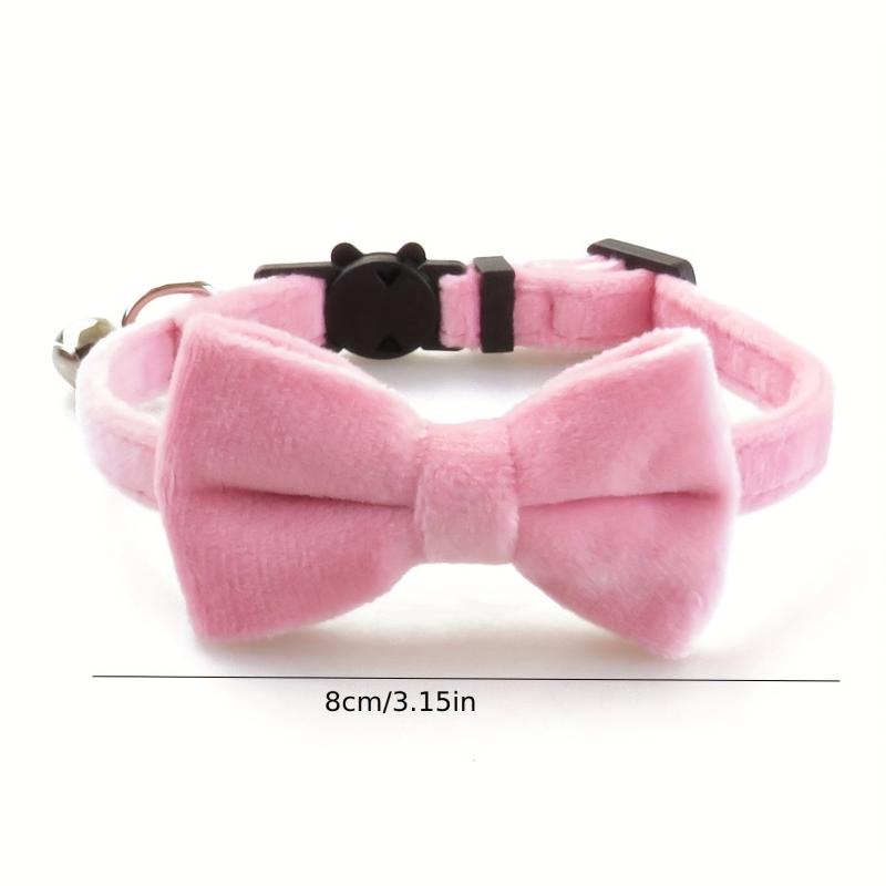 Adjustable Pet Collar with Bell and Bow Tie for Cats and Puppies