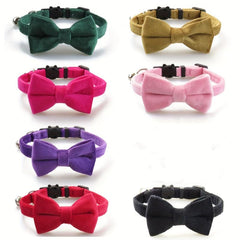 Adjustable Pet Collar with Bell and Bow Tie for Cats and Puppies