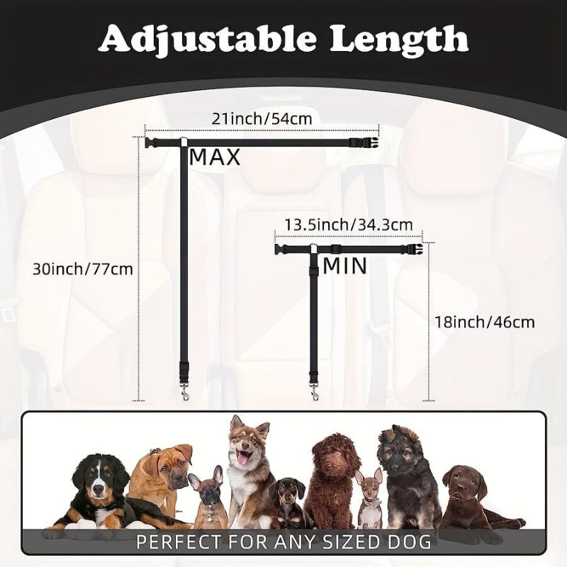 Adjustable Dog Harness Car Safety Rope Pet Seat Belt Traction Rope