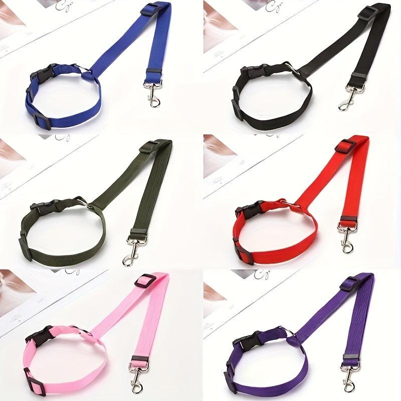 2 In 1 Pet Car Seat Belt Nylon Lead Leash Backseat Safety Belt Adjustable