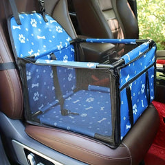 Dog Car Seat Booster for Travel Safety - Foldable with Waterproof Pad & Mesh