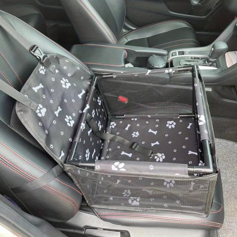 Dog Car Seat Booster for Travel Safety - Foldable with Waterproof Pad & Mesh