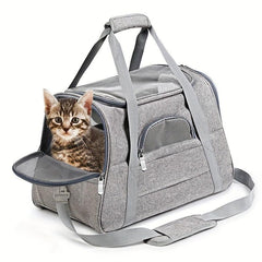 Portable Pet Carrier Bag with Plush Mat for Small Dogs and Cats