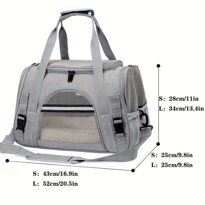 Portable Pet Carrier Bag with Plush Mat for Small Dogs and Cats
