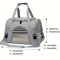 Portable Pet Carrier Bag with Plush Mat for Small Dogs and Cats