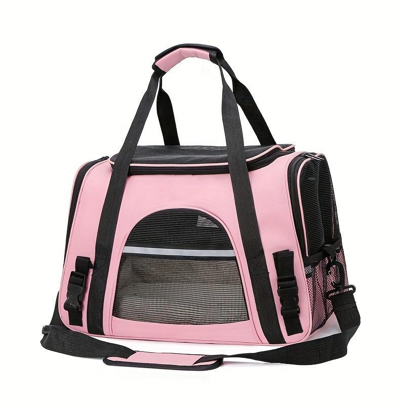 Portable Pet Carrier Bag with Plush Mat for Small Dogs and Cats