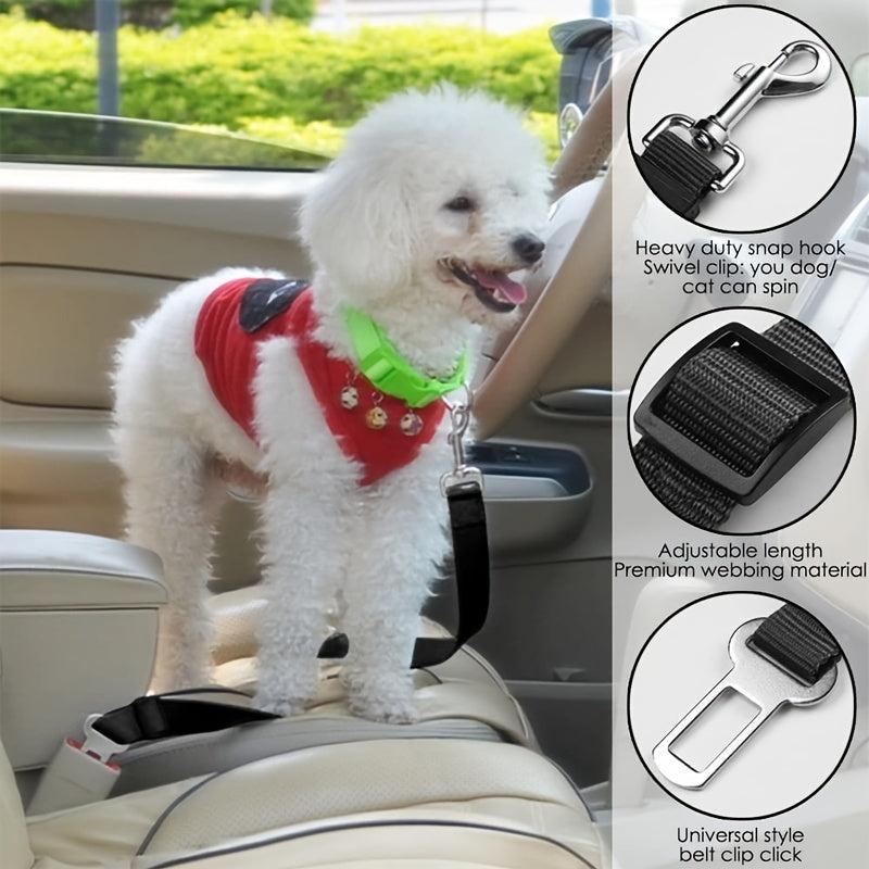 Dog Collar Pet Safety Rope Seat Belt Adjustable for Small Medium Dogs