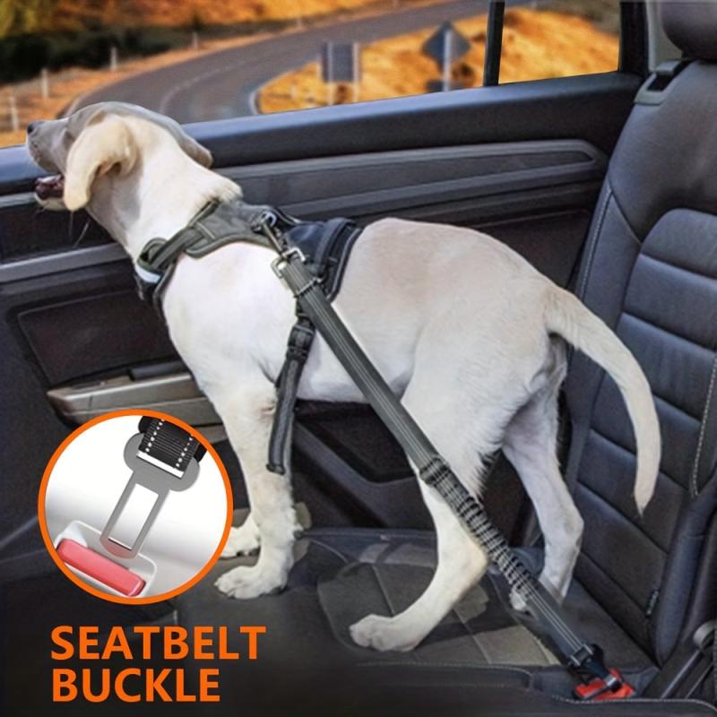 Adjustable Pet Seatbelt with Retractable Car Seat Belt