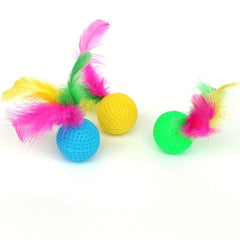 Interactive Cat Toys Set Feather Golf Rustling Teasing Ball Scratching Ball