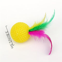 Interactive Cat Toys Set Feather Golf Rustling Teasing Ball Scratching Ball