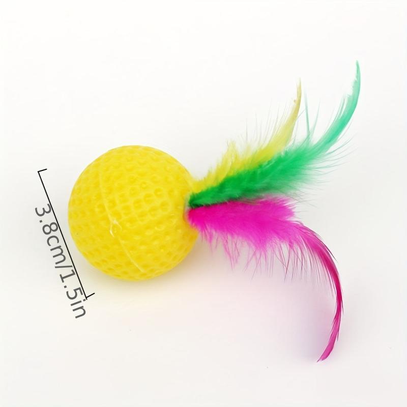 Interactive Cat Toys Set Feather Golf Rustling Teasing Ball Scratching Ball