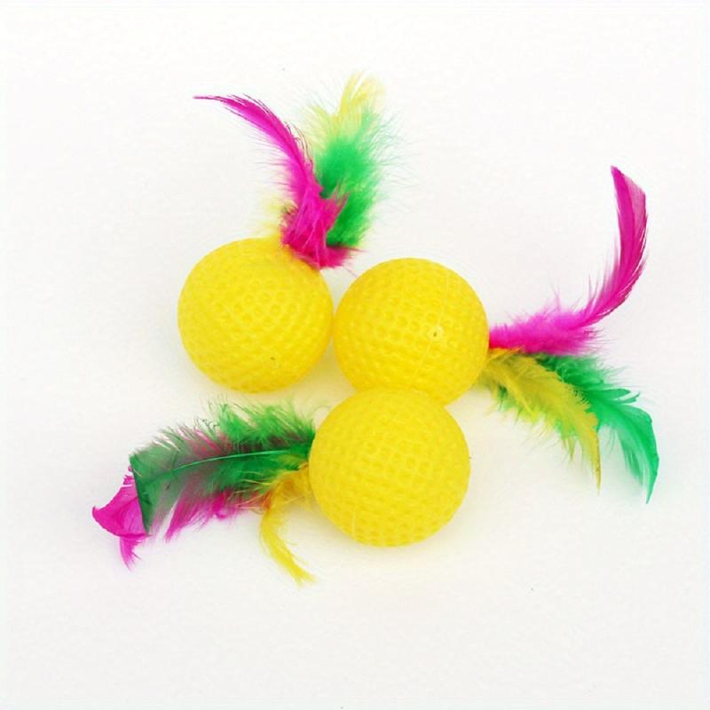 Interactive Cat Toys Set Feather Golf Rustling Teasing Ball Scratching Ball