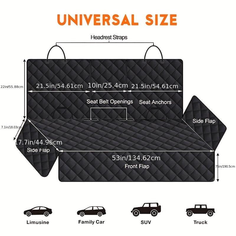 Dog Car Mat Rear Seat Protector Easy Install 600D Oxford Cloth Wear Resistant