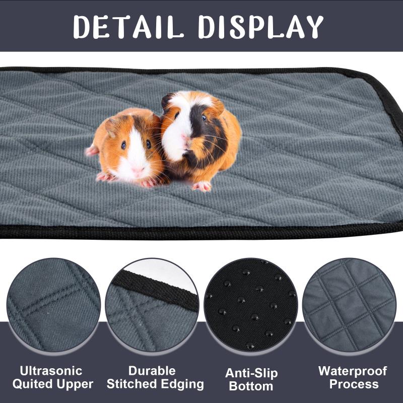 4pcs Guinea Pig Fleece Bedding Reusable Washable Pee Pad