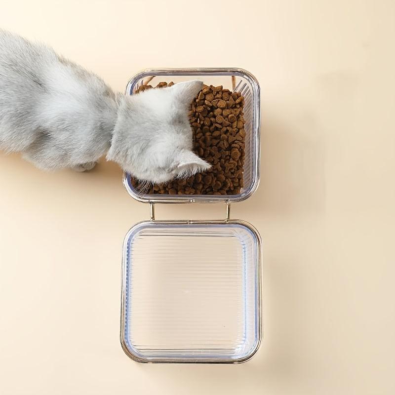 Elevated Transparent Pet Cat Bowl with Stand