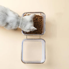 Elevated Transparent Pet Cat Bowl with Stand
