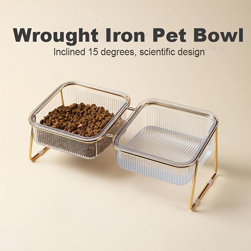 Elevated Transparent Pet Cat Bowl with Stand