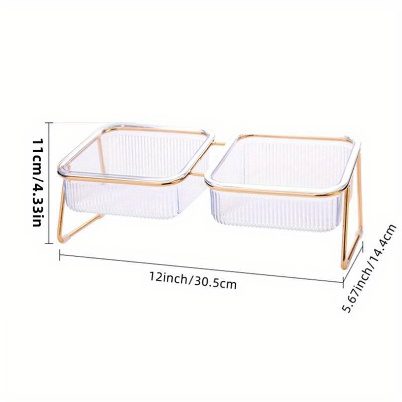 Elevated Transparent Pet Cat Bowl with Stand